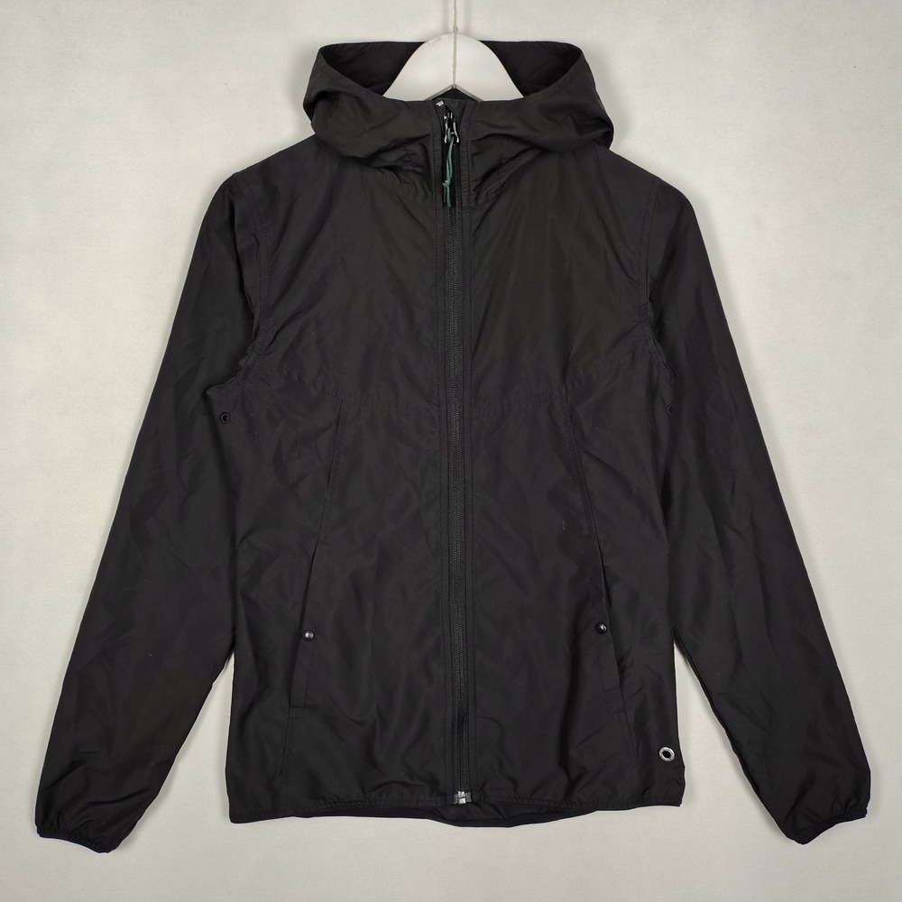 Herschel Supply Co Mens XS Black Packable Hooded Windbreaker Ripstop Jacket